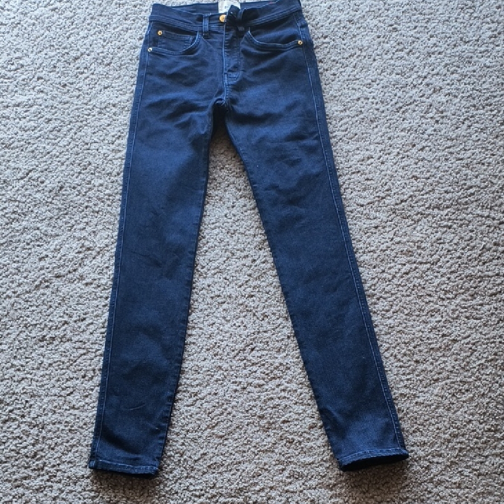 Sezane Slim Parfait blue indigo denim jeans, Mid rise, Size 24